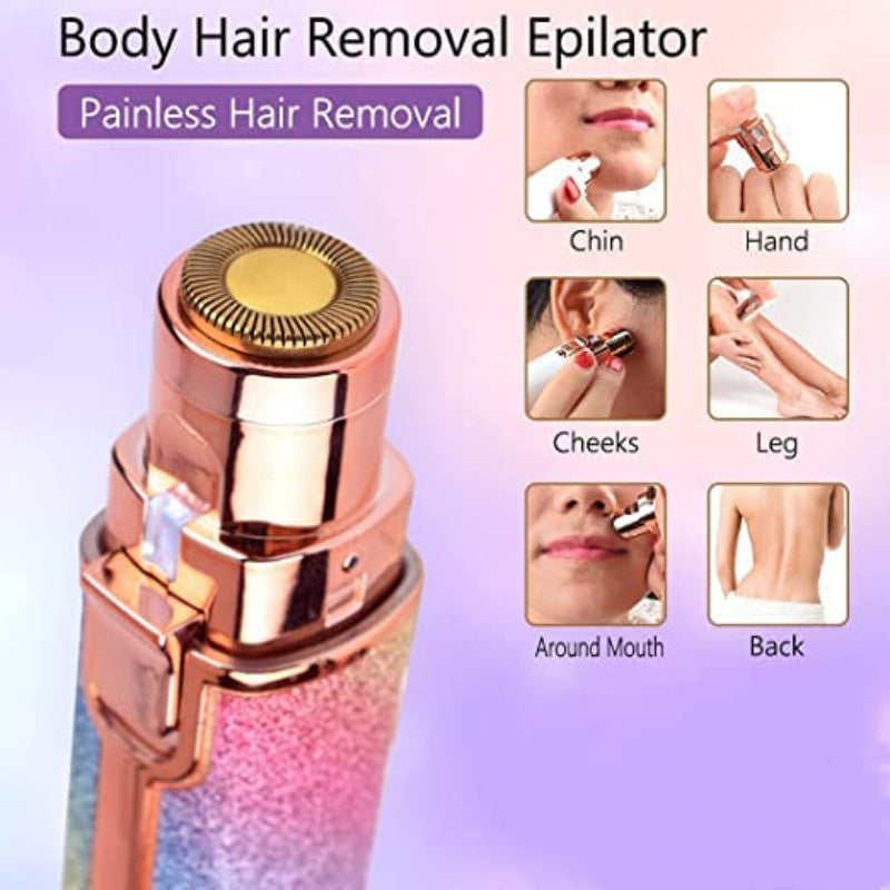 2 in 1 Electric Eyebrow Trimmer and Shaver, Flawless Hair Remover 2 in 1 Hair Remover Trimmer For Women, Flawless Facial Machine Razor, Painless Eyebrow Removal (Rechargeable)