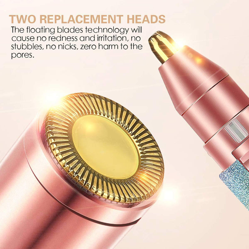 2 in 1 Electric Eyebrow Trimmer and Shaver, Flawless Hair Remover 2 in 1 Hair Remover Trimmer For Women, Flawless Facial Machine Razor, Painless Eyebrow Removal (Rechargeable)