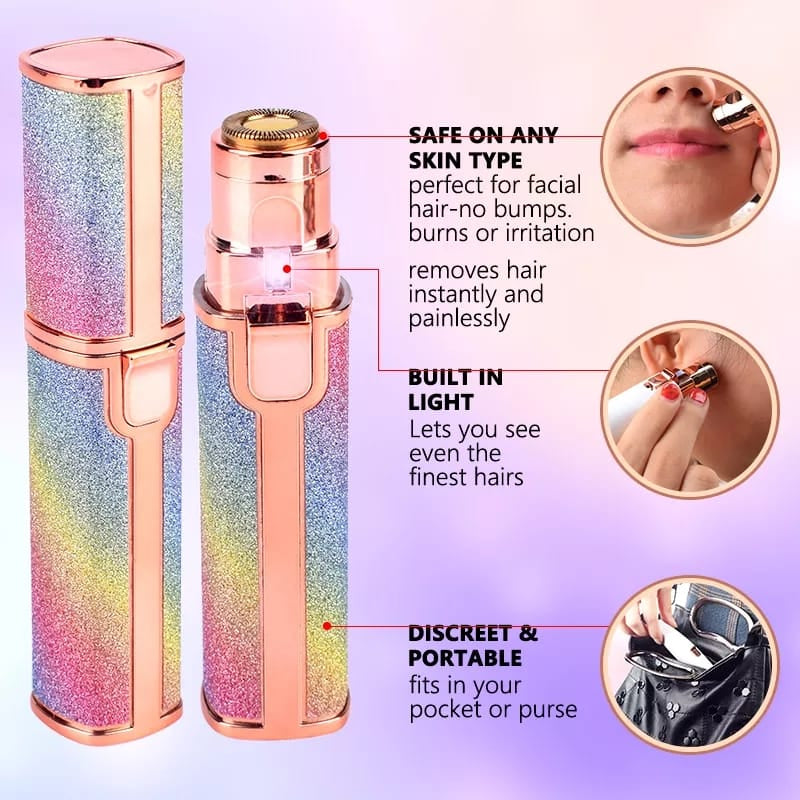 2 in 1 Electric Eyebrow Trimmer and Shaver, Flawless Hair Remover 2 in 1 Hair Remover Trimmer For Women, Flawless Facial Machine Razor, Painless Eyebrow Removal (Rechargeable)