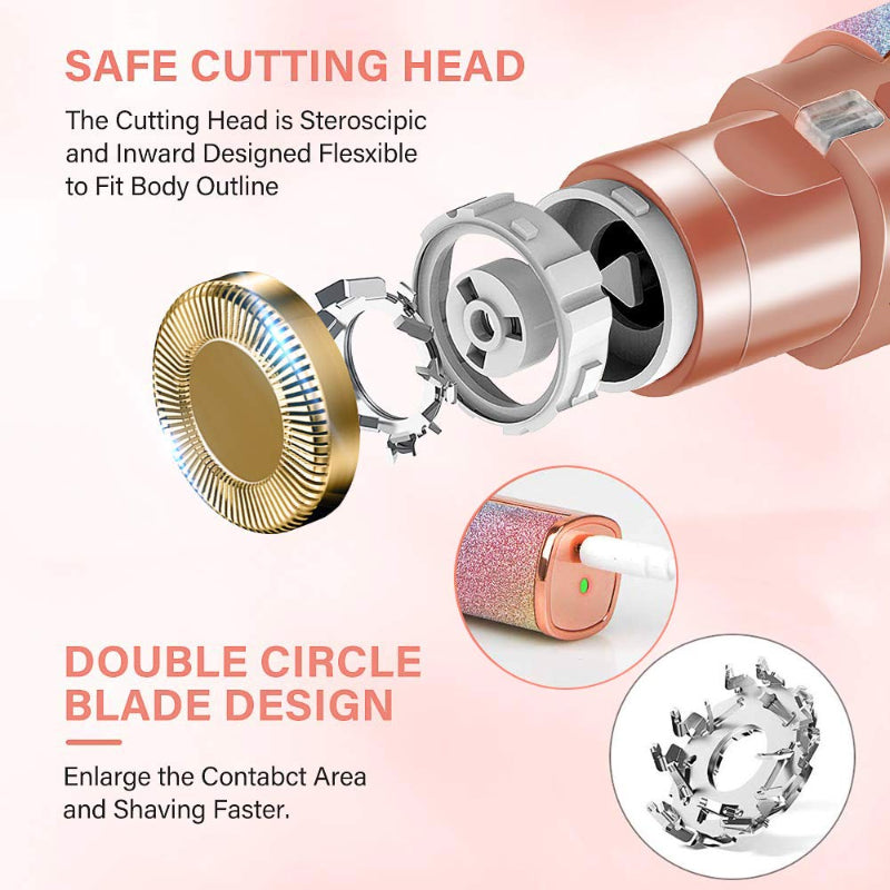 2 in 1 Electric Eyebrow Trimmer and Shaver, Flawless Hair Remover 2 in 1 Hair Remover Trimmer For Women, Flawless Facial Machine Razor, Painless Eyebrow Removal (Rechargeable)