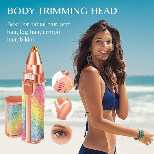 2 in 1 Electric Eyebrow Trimmer and Shaver, Flawless Hair Remover 2 in 1 Hair Remover Trimmer For Women, Flawless Facial Machine Razor, Painless Eyebrow Removal (Rechargeable)
