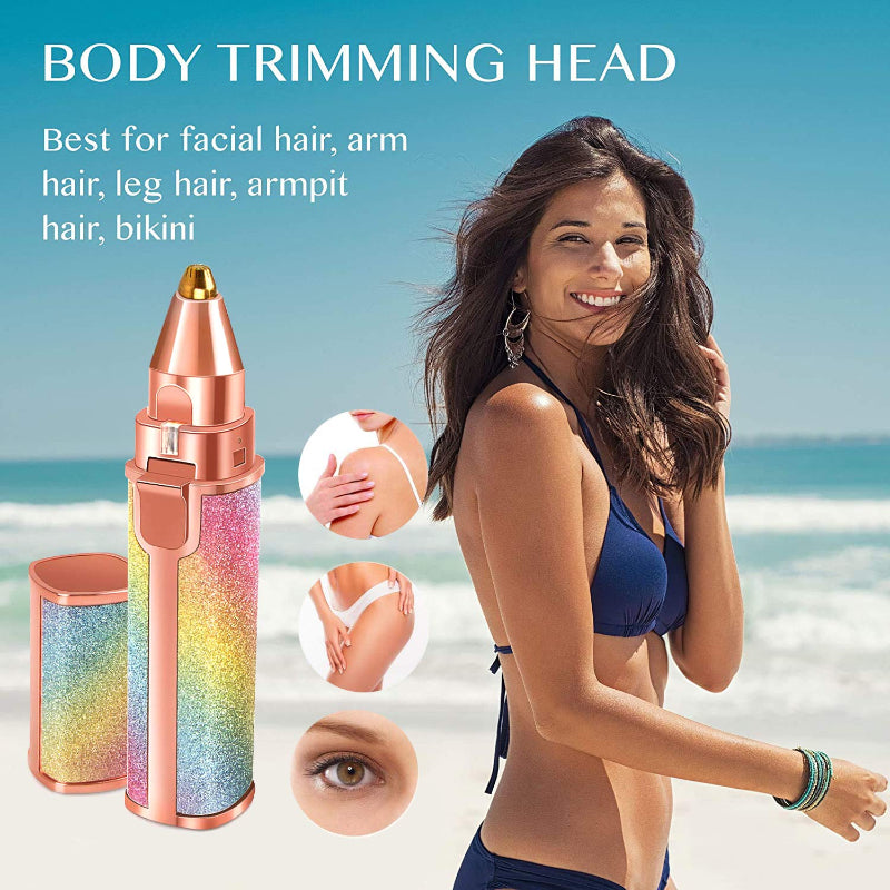 2 in 1 Electric Eyebrow Trimmer and Shaver, Flawless Hair Remover 2 in 1 Hair Remover Trimmer For Women, Flawless Facial Machine Razor, Painless Eyebrow Removal (Rechargeable)
